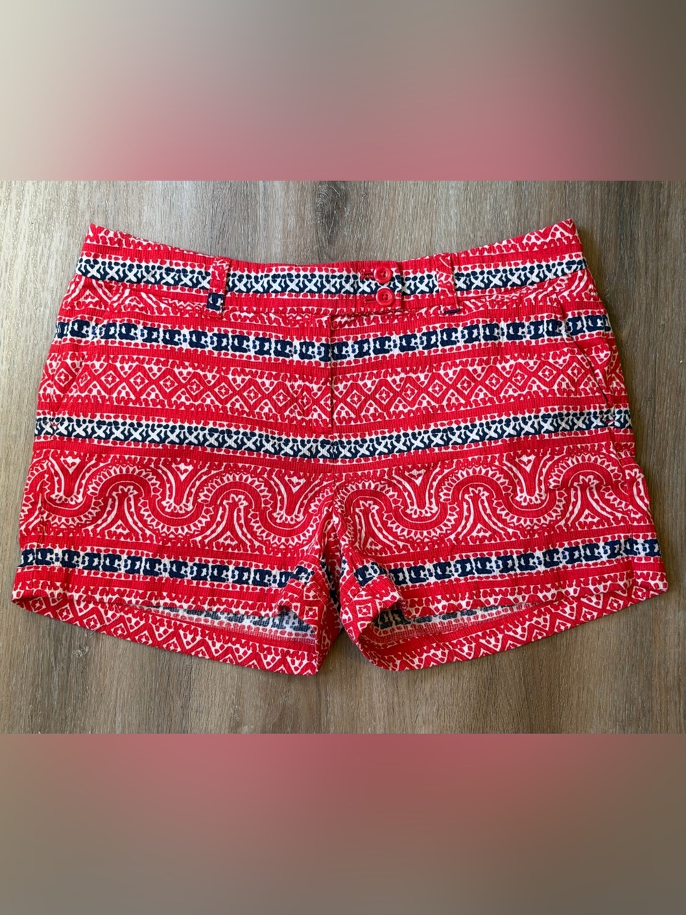 Vineyard Vines Red Nautical Patterned 3” Shorts 4th of July